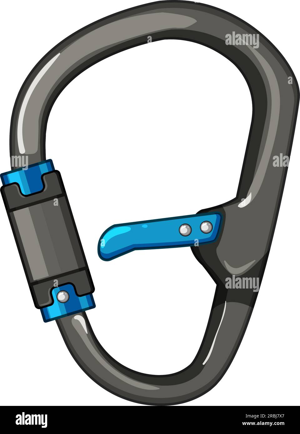 object carabiner clip cartoon vector illustration Stock Vector Image