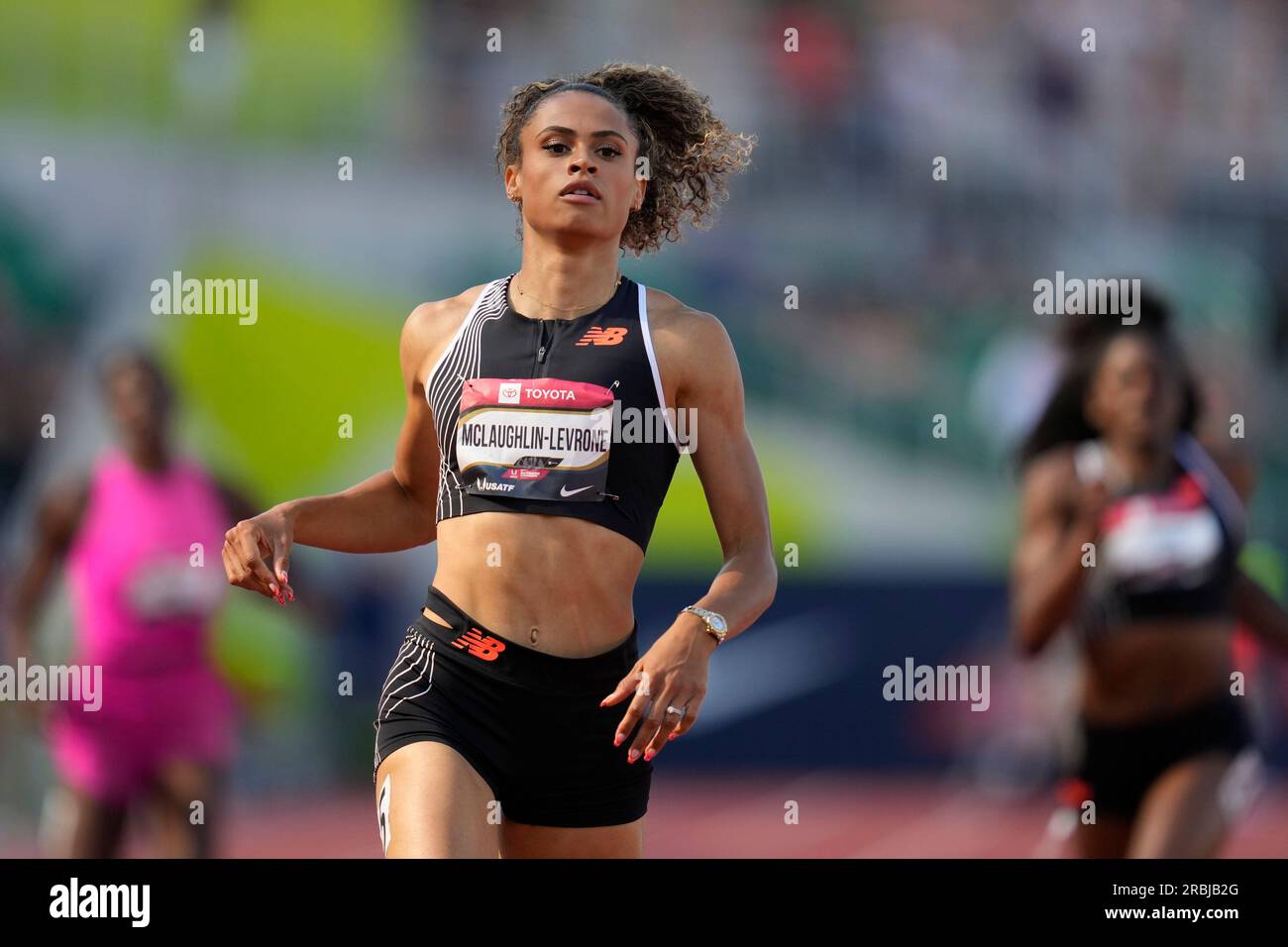 Sydney McLaughlinLevrone wins her preliminary heat in the women's 400