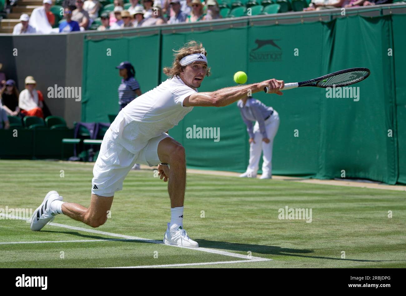 Germany's Alexander Zverev returns to Japan's Yosuke Watanuki in a men