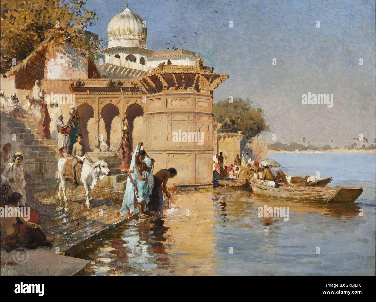Along the Ghats, Mathura Edwin Lord Weekscirca 1880 Stock Photo