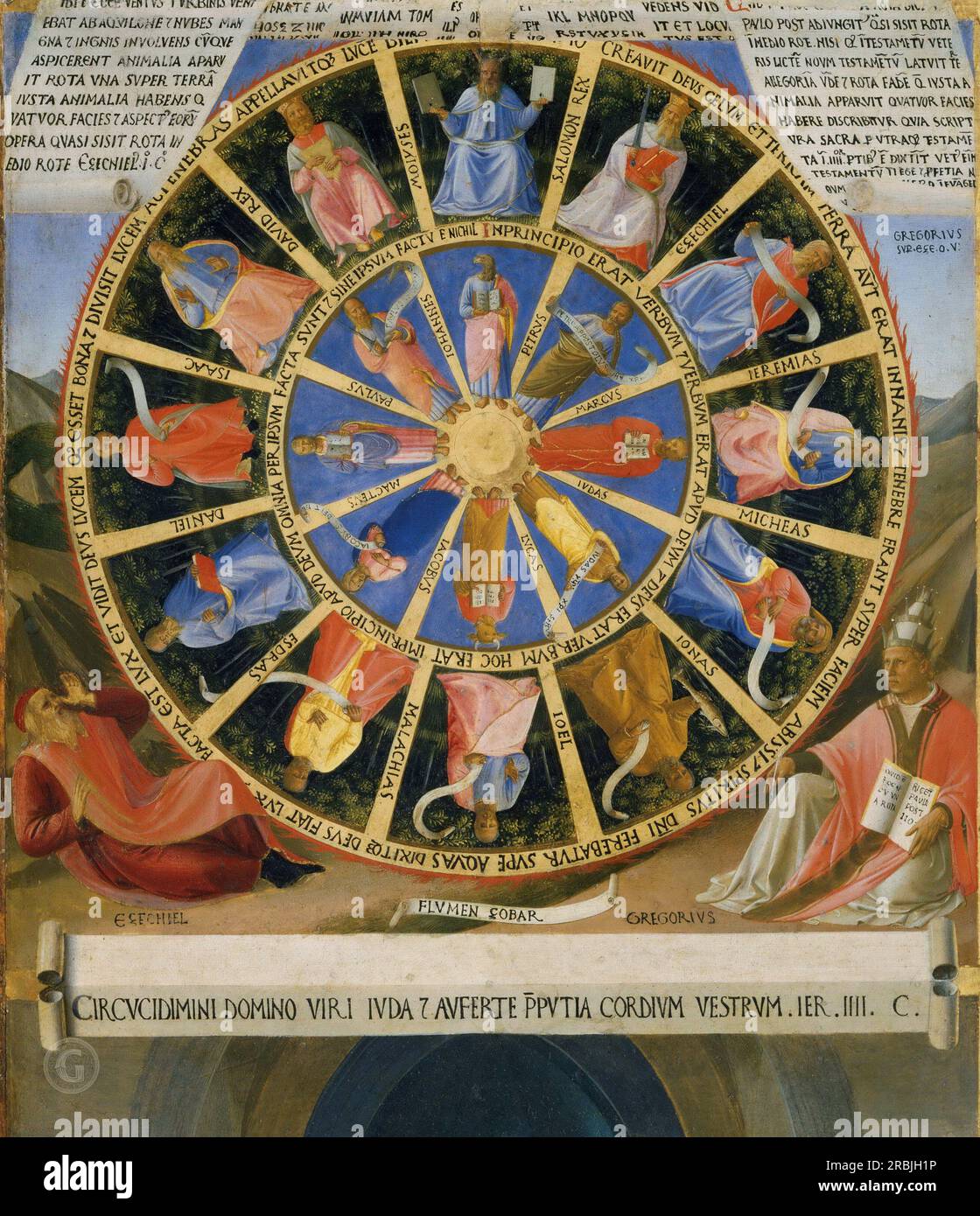 Fra Angelico – 02. The Mystical Wheel (The Vision of Ezekiel) Stock Photo