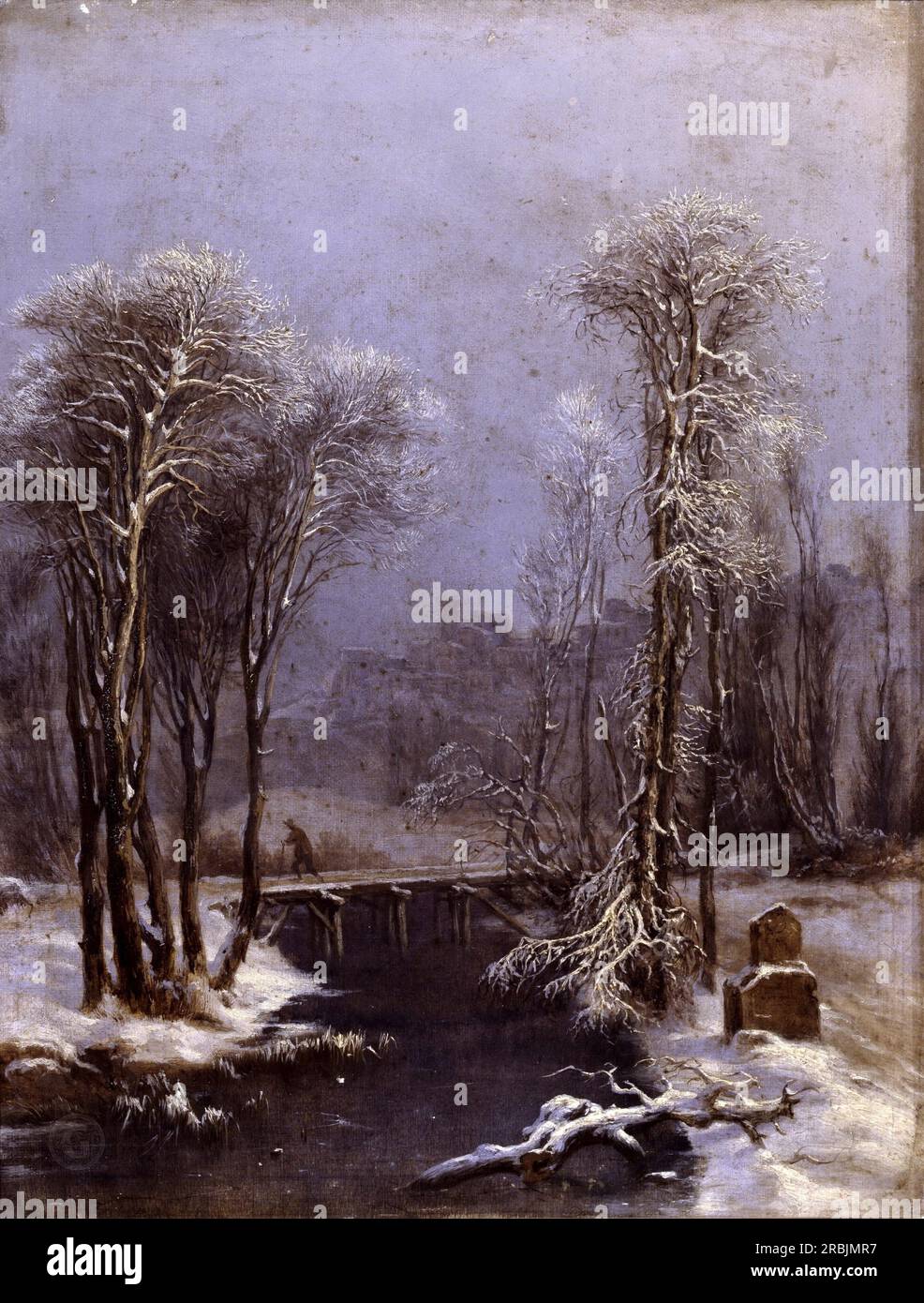 Costantino Rosa – Winter landscape with creek  18451855 Stock Photo