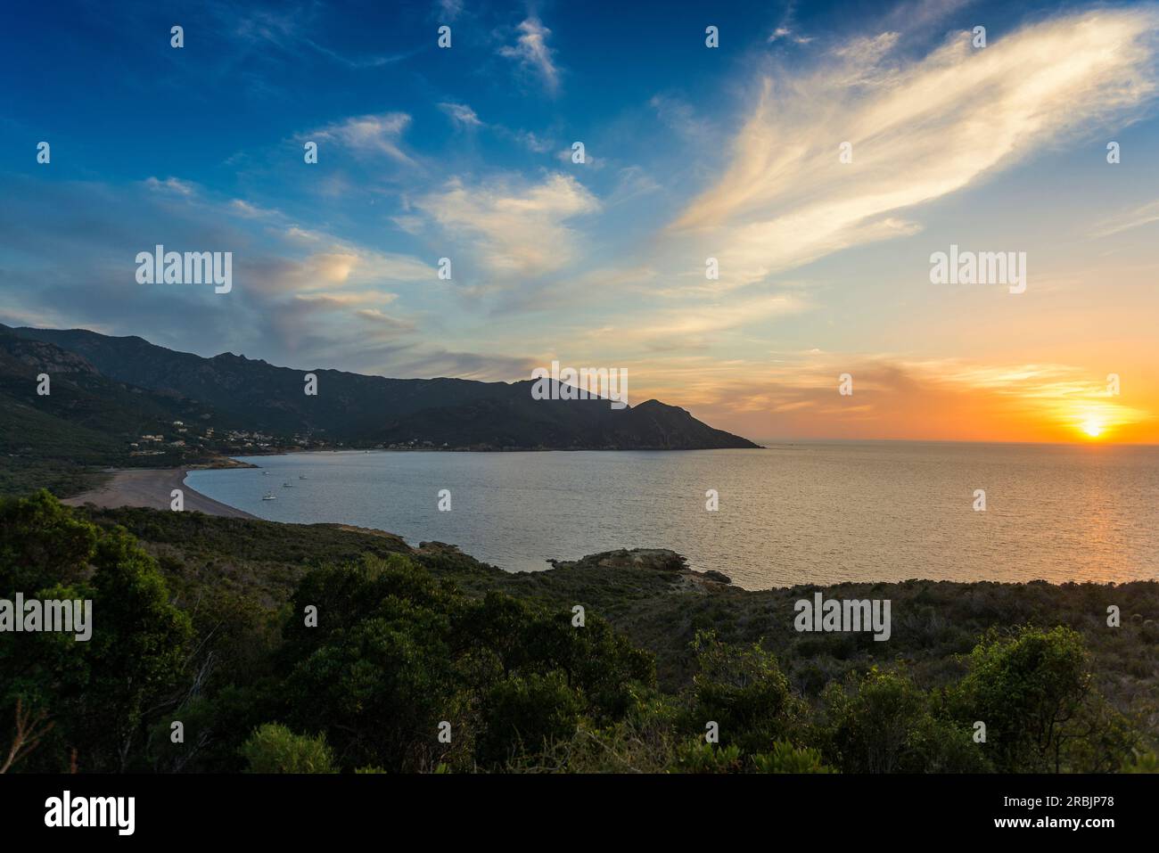 Sunset Plage De Galeria Galeria Haute Corse Department West Coast 