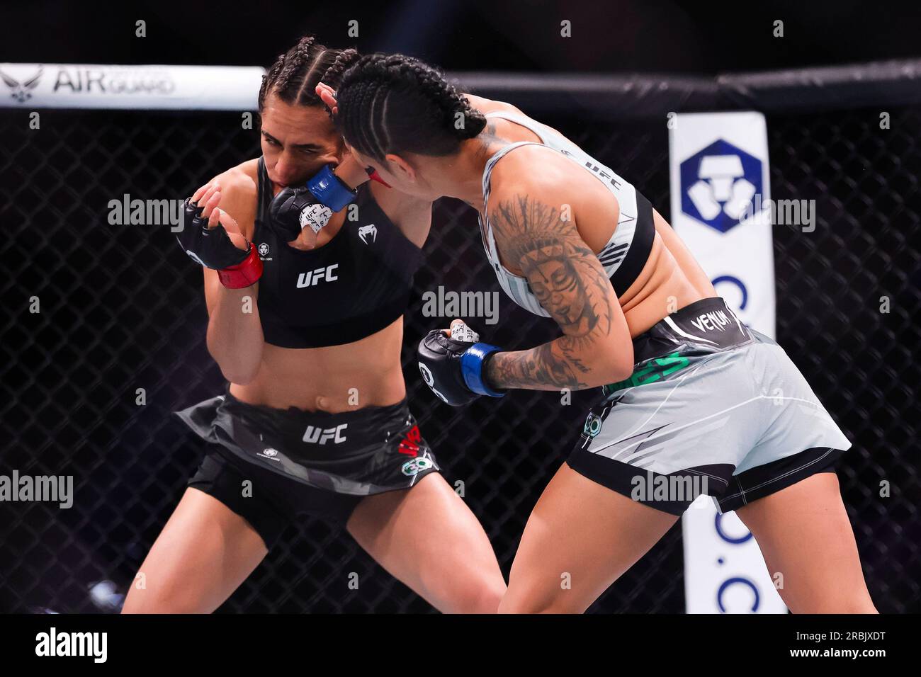Denise Gomes right punches Yazmin Jauregui during a women #39 s