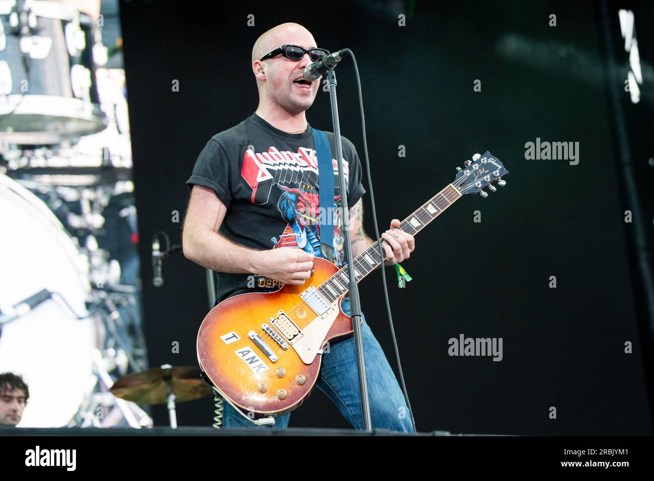 Tony Esposito of White Reaper performs on day two of the Lollapalooza Music  Festival on Friday, July 30, 2021, at Grant Park in Chicago. (Photo by Amy  Harris/Invision/AP Stock Photo - Alamy