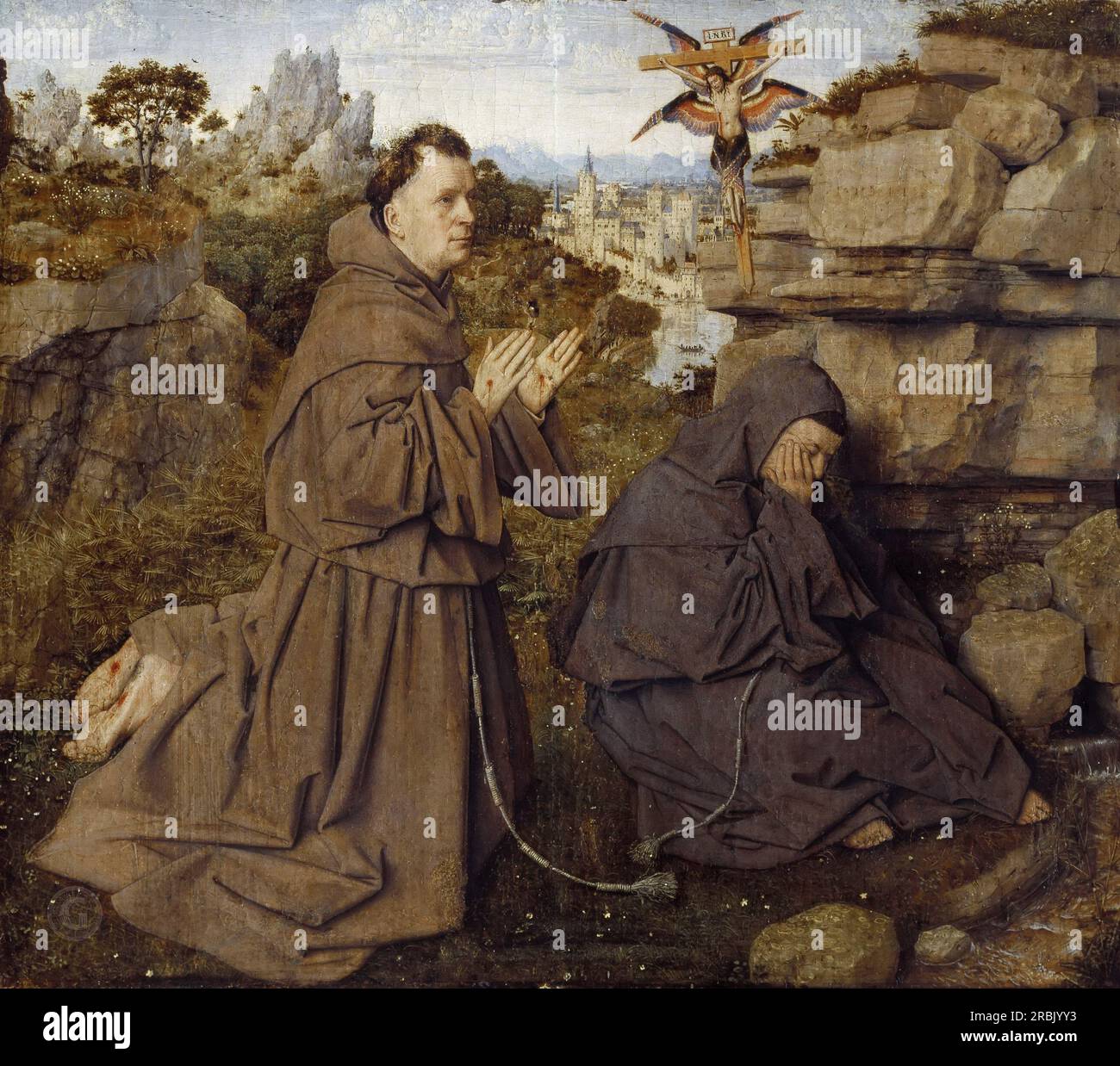 Jan van Eyck – Saint Francis of Assisi Receiving the Stigmata 1430-40 ...