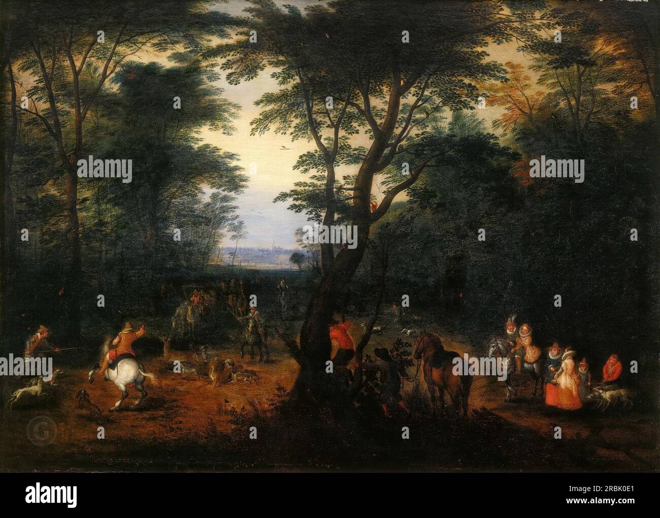 Deer Hunt Jan Brueghel The Elder (1568-1625) Stock Photo