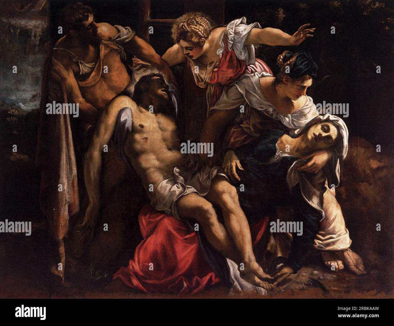 Lamentation over the Dead Christ 1560 by Tintoretto Stock Photo