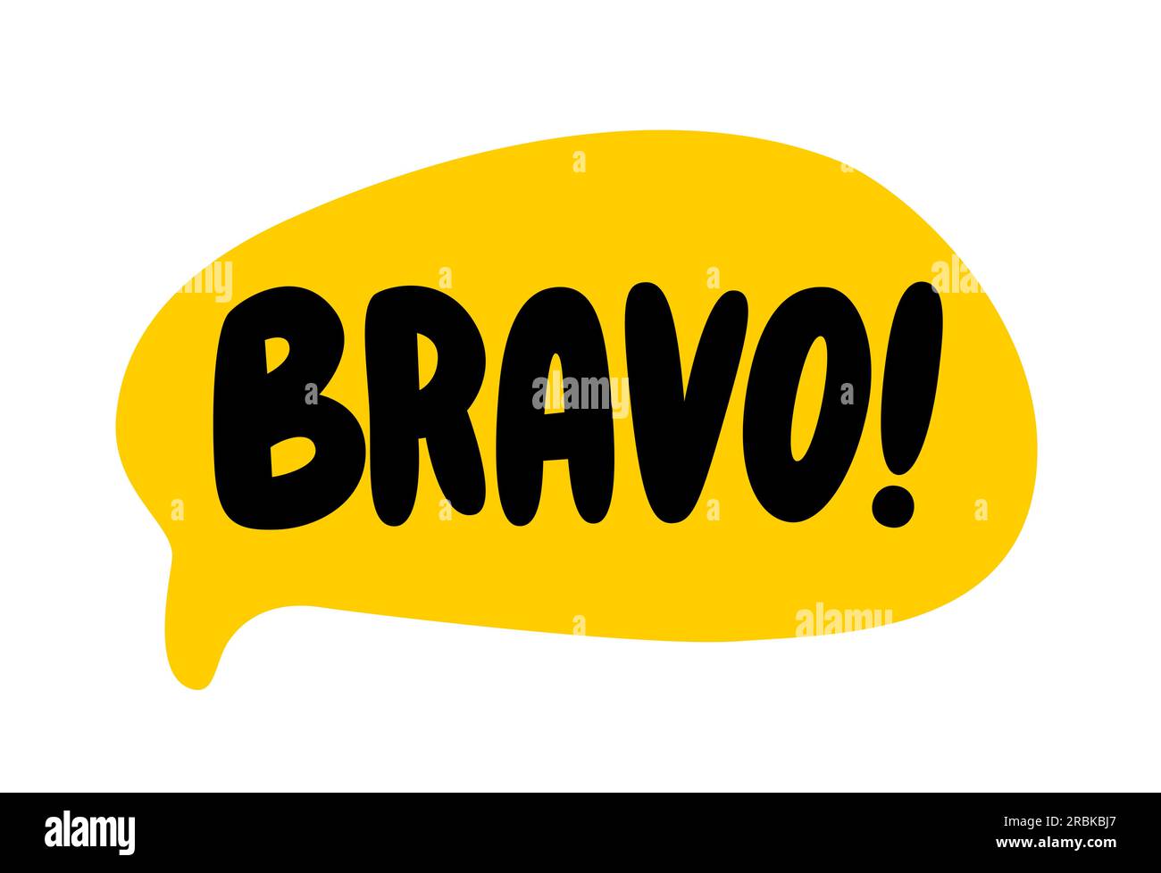 BRAVO speech bubble. Bravo text. A cry of bravo. Hand drawn quote