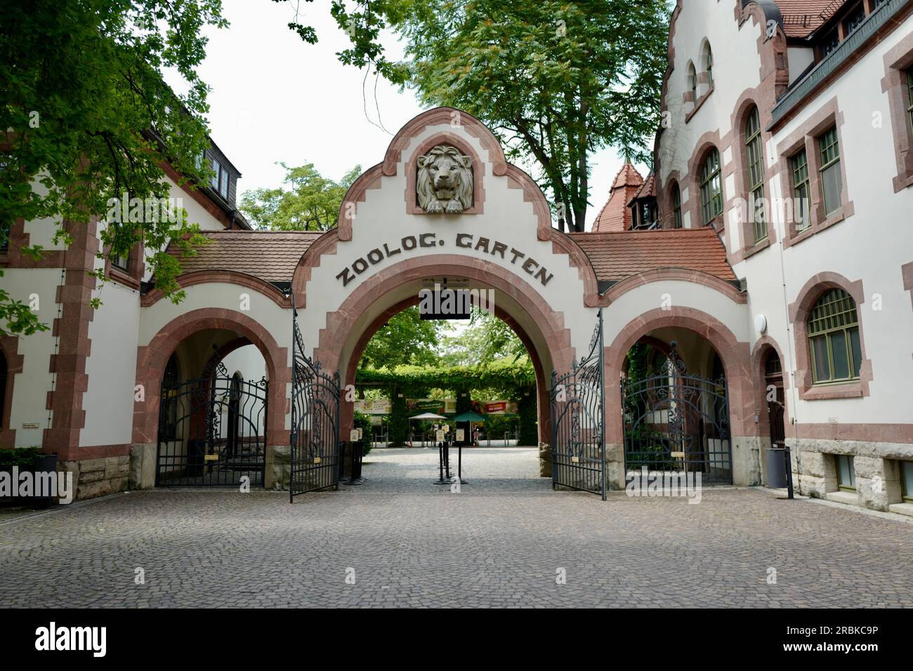 Historic entrance to Leipzig Zoo Stock Photo