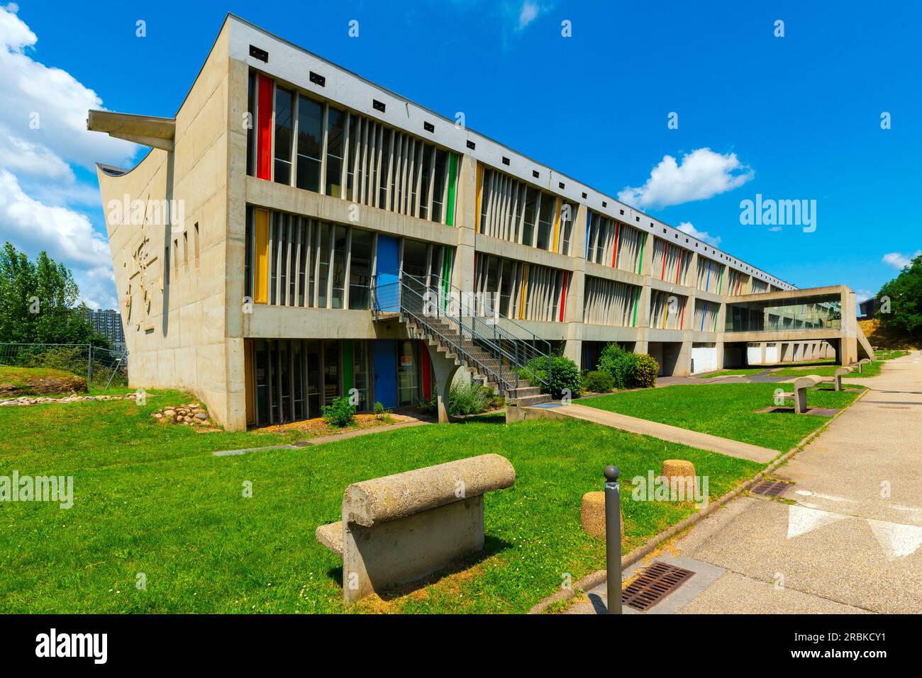 The stadium in the sports complex designed by Le Corbusier. Le