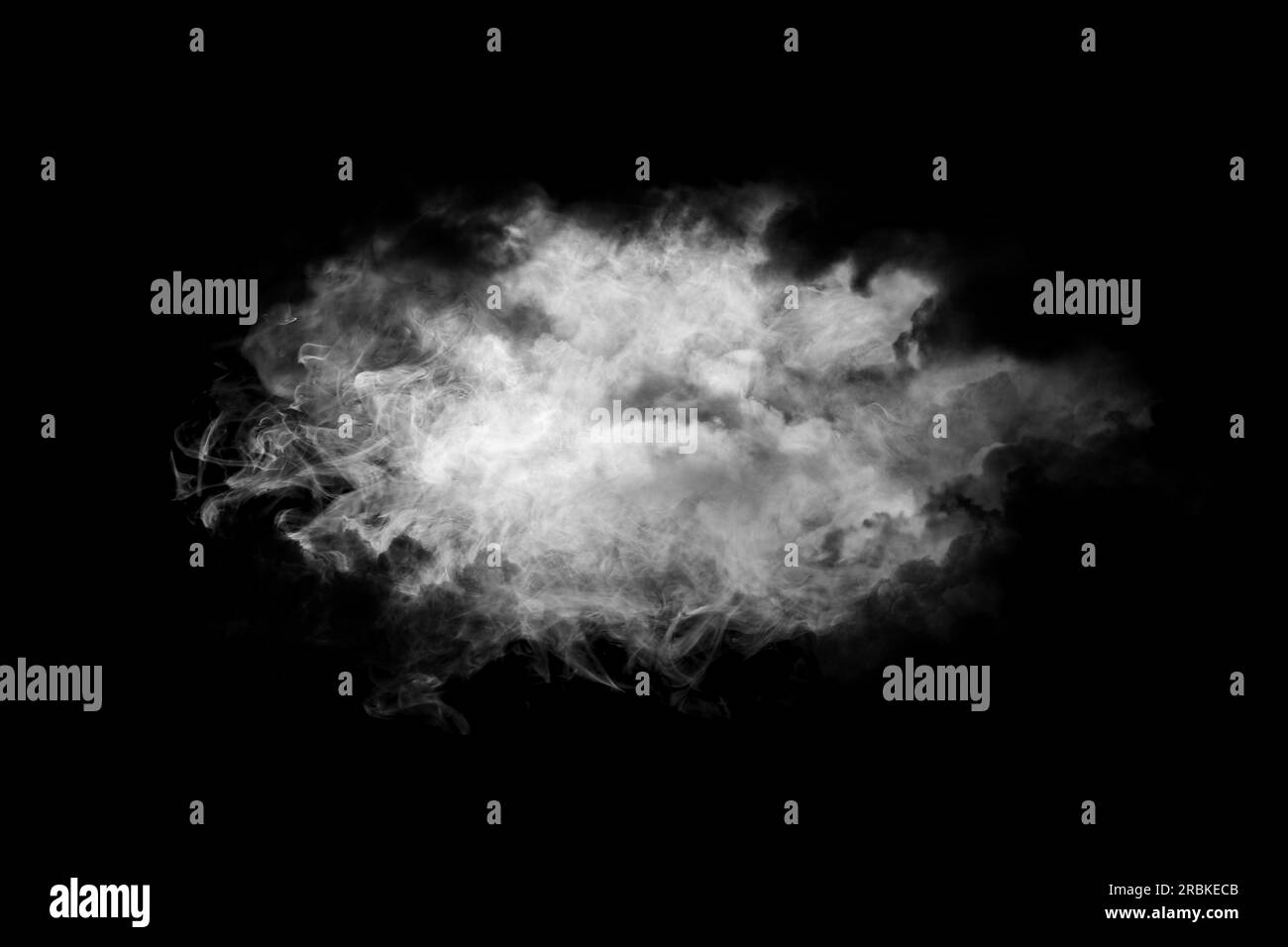 Cloud of white smoke on black background Stock Photo - Alamy