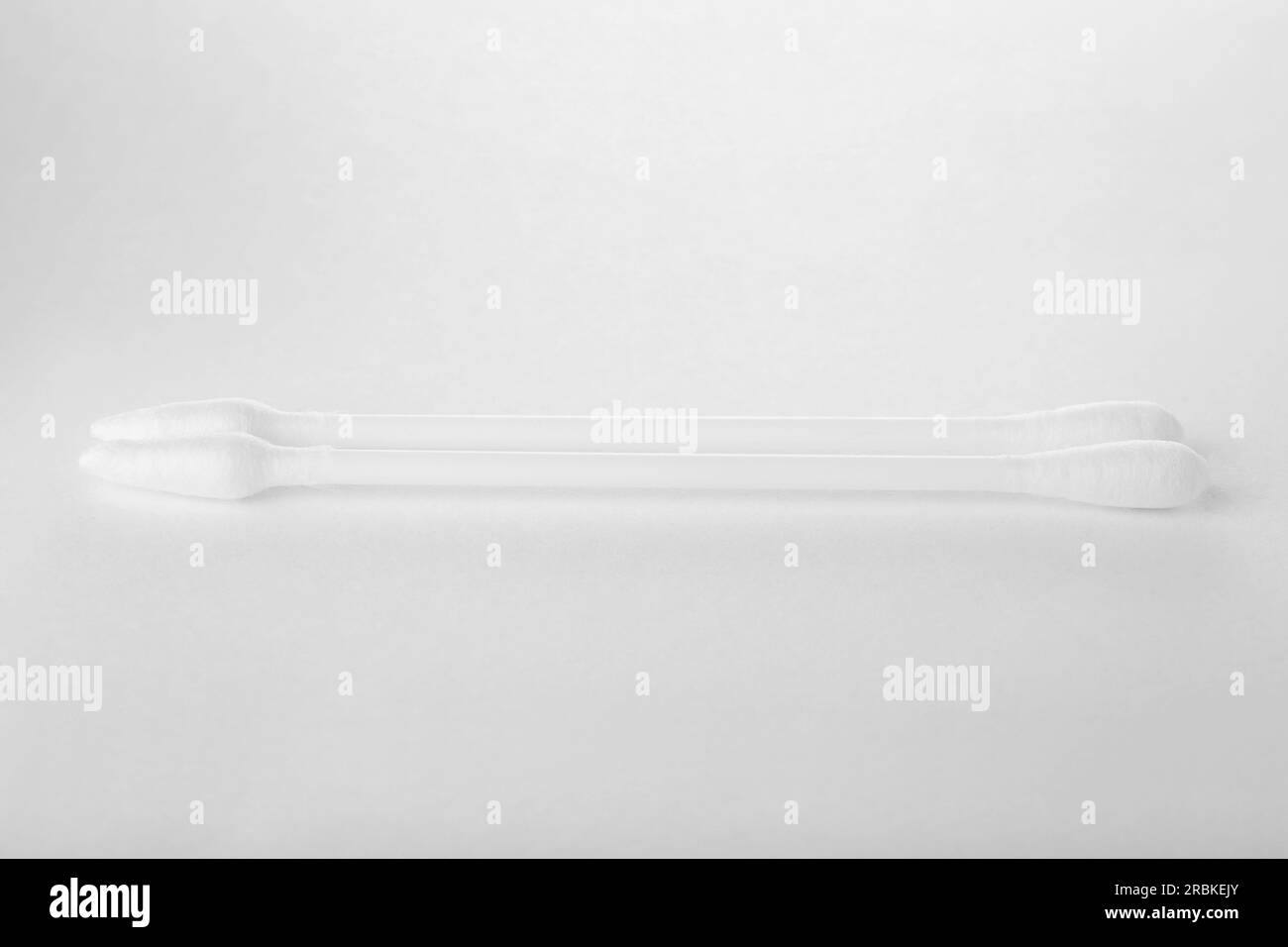 Clean cotton buds isolated on white. Hygienic product Stock Photo