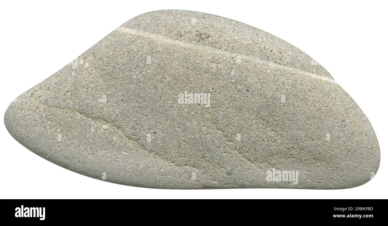 river stone, pebble. isolated on white background Stock Photo