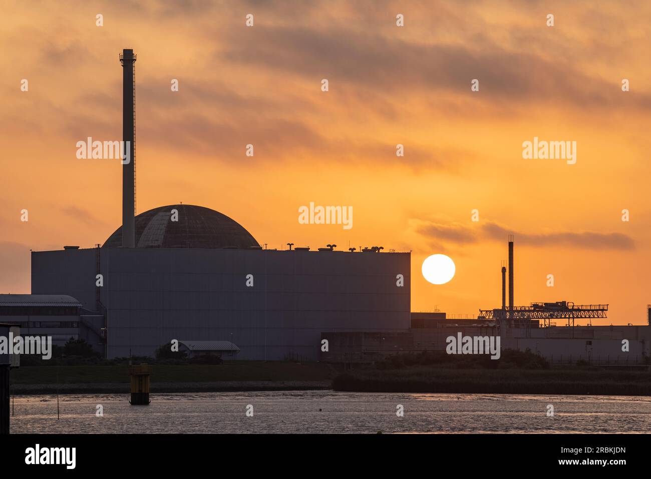 Unterweser Nuclear Power Plant, Nordenham, Lower Saxony, Germany, Europe Stock Photo