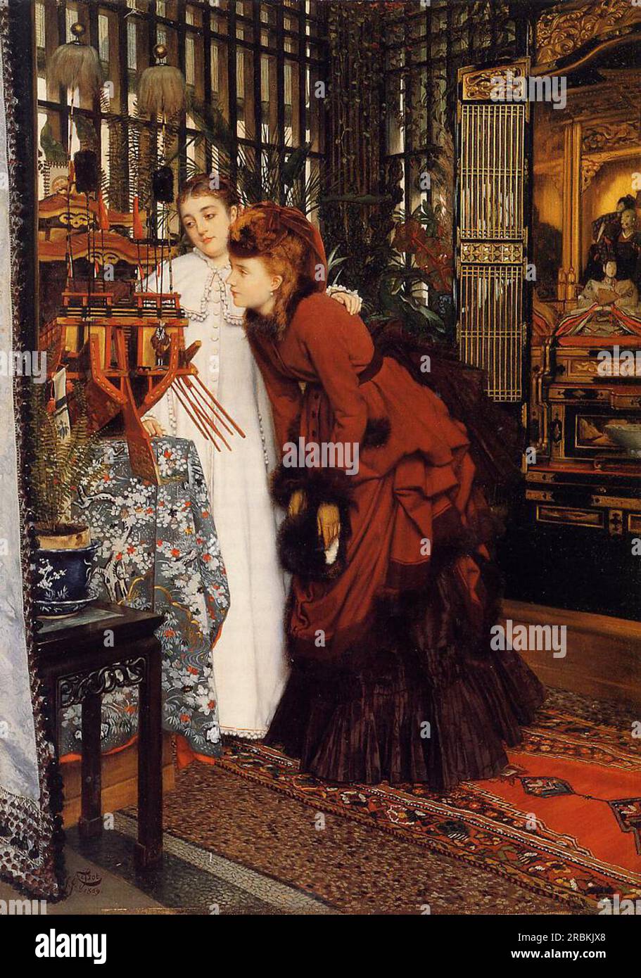 Young Ladies Looking at Japanese Objects. Museum: CINCINNATI ART