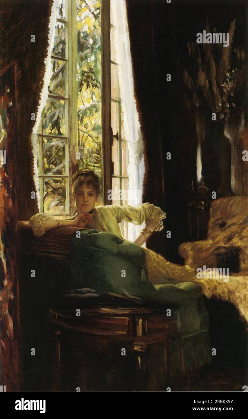 Woman in an Interior 1885 by James Tissot Stock Photo - Alamy