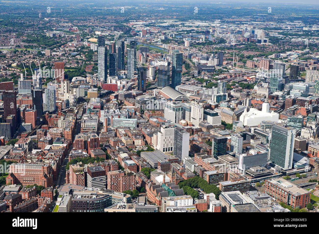 An aerial photograph of Leeds City Centre, West Yorkshire, northern ...