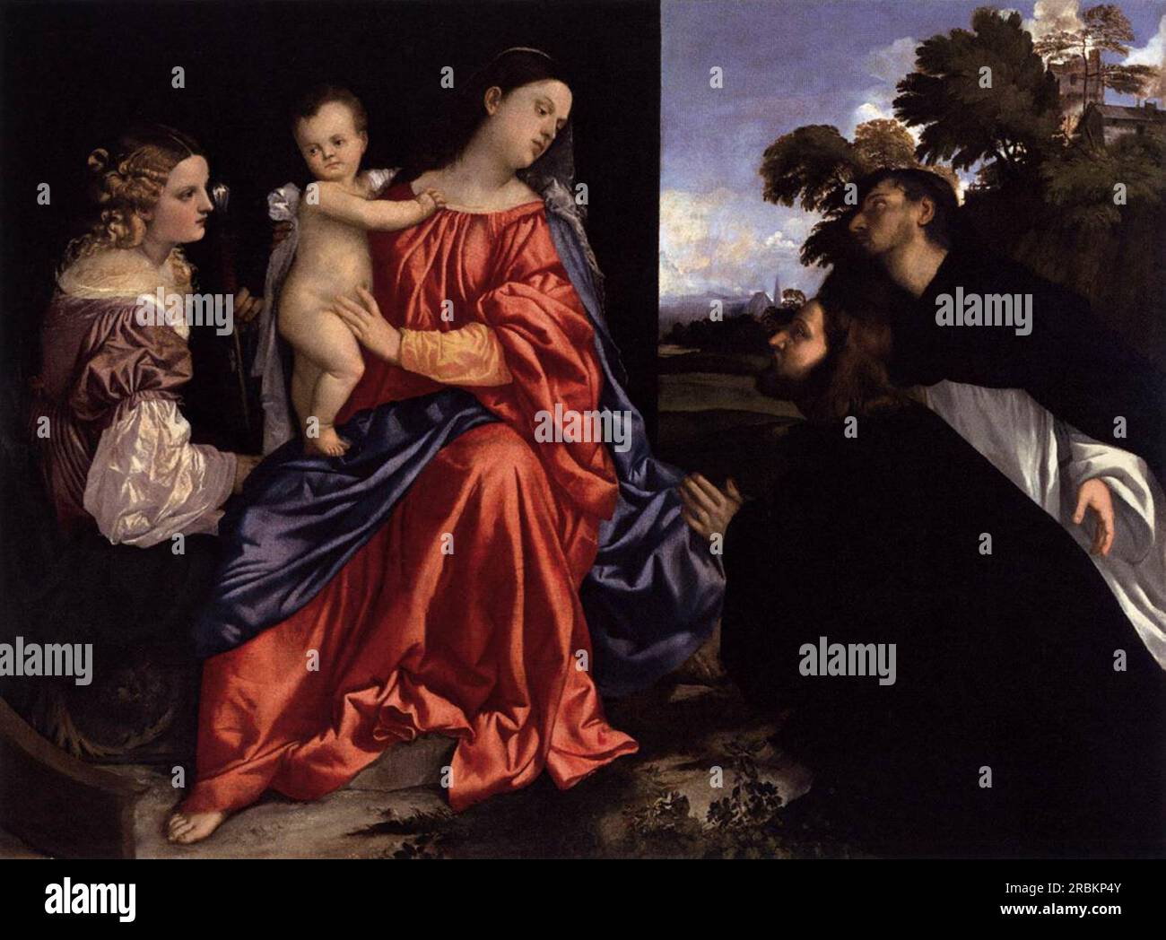 Madonna and Child with Sts Catherine and Dominic and a Donor 1516 by ...