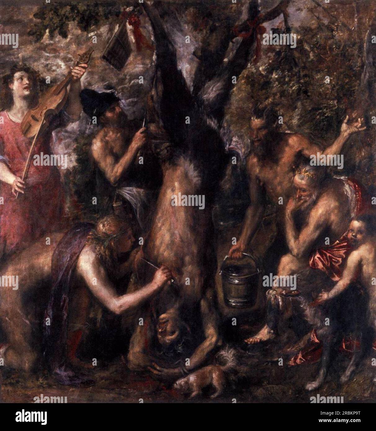The Flaying of Marsyas 1576 by Titian Stock Photo