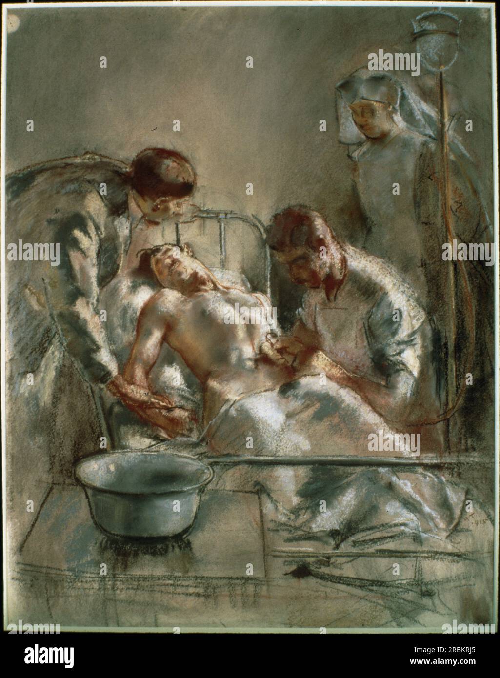 An Incident in the British Red Cross Hospital, Arc-en-barrois 1915 by Henry Tonks Stock Photo