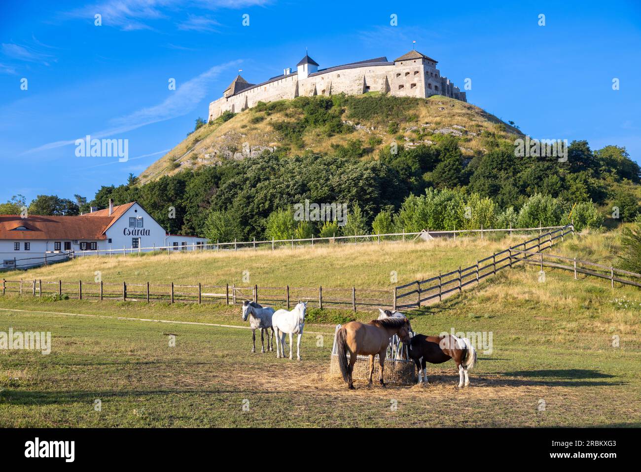 gotický hrad Sümeg, Jezero Balaton rekreační oblast, Maďarsko / gothic Sümeg Castle, lake Balaton reacreation area, Hungary, Europe Stock Photo