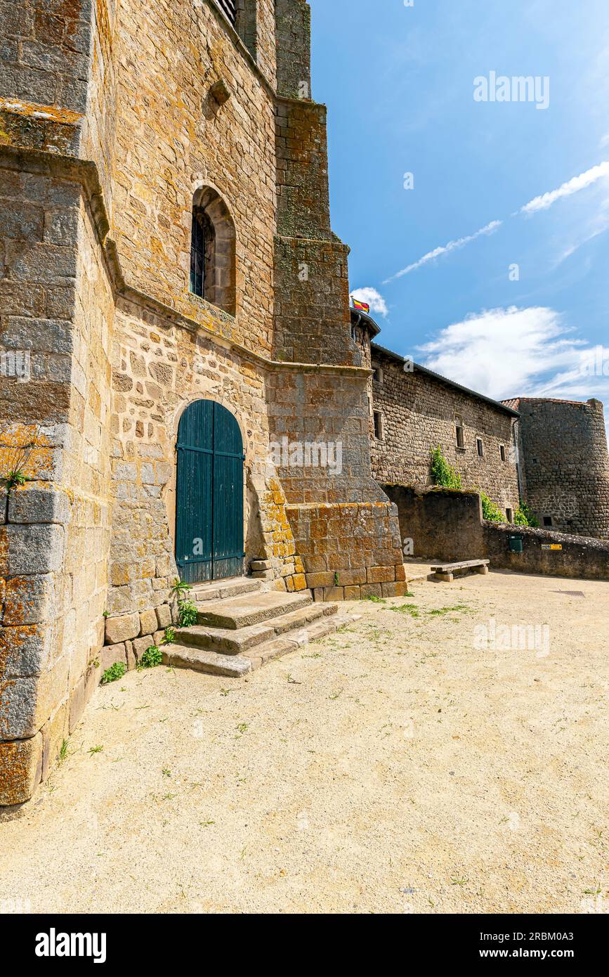 Small  medieval town of Saint-Pal de Chalencon is a commune in the Haute-Loire department in south-central France. Stock Photo