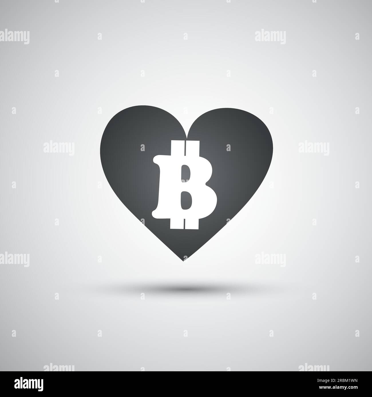 I Love Bitcoins - Bitcoin Sign Design Stock Vector