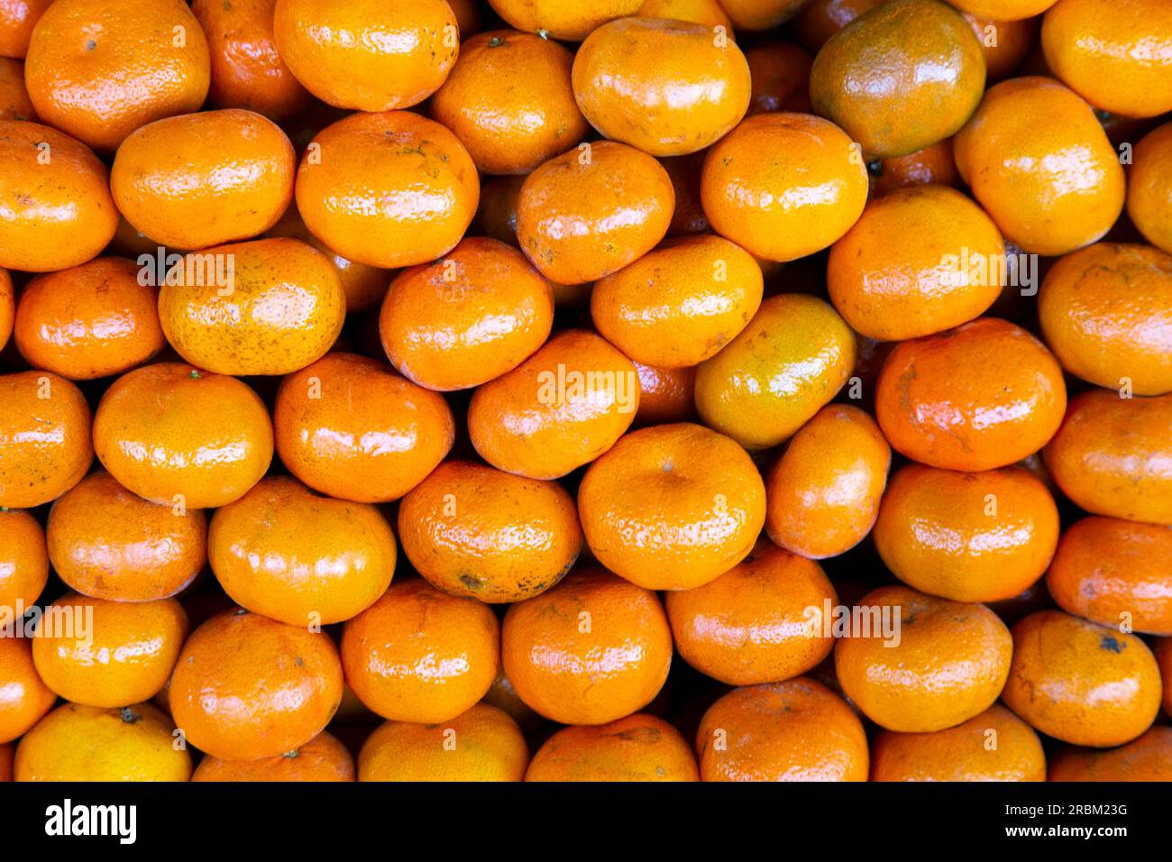 Tangerines at a stall in the central fruit and vegetable market in