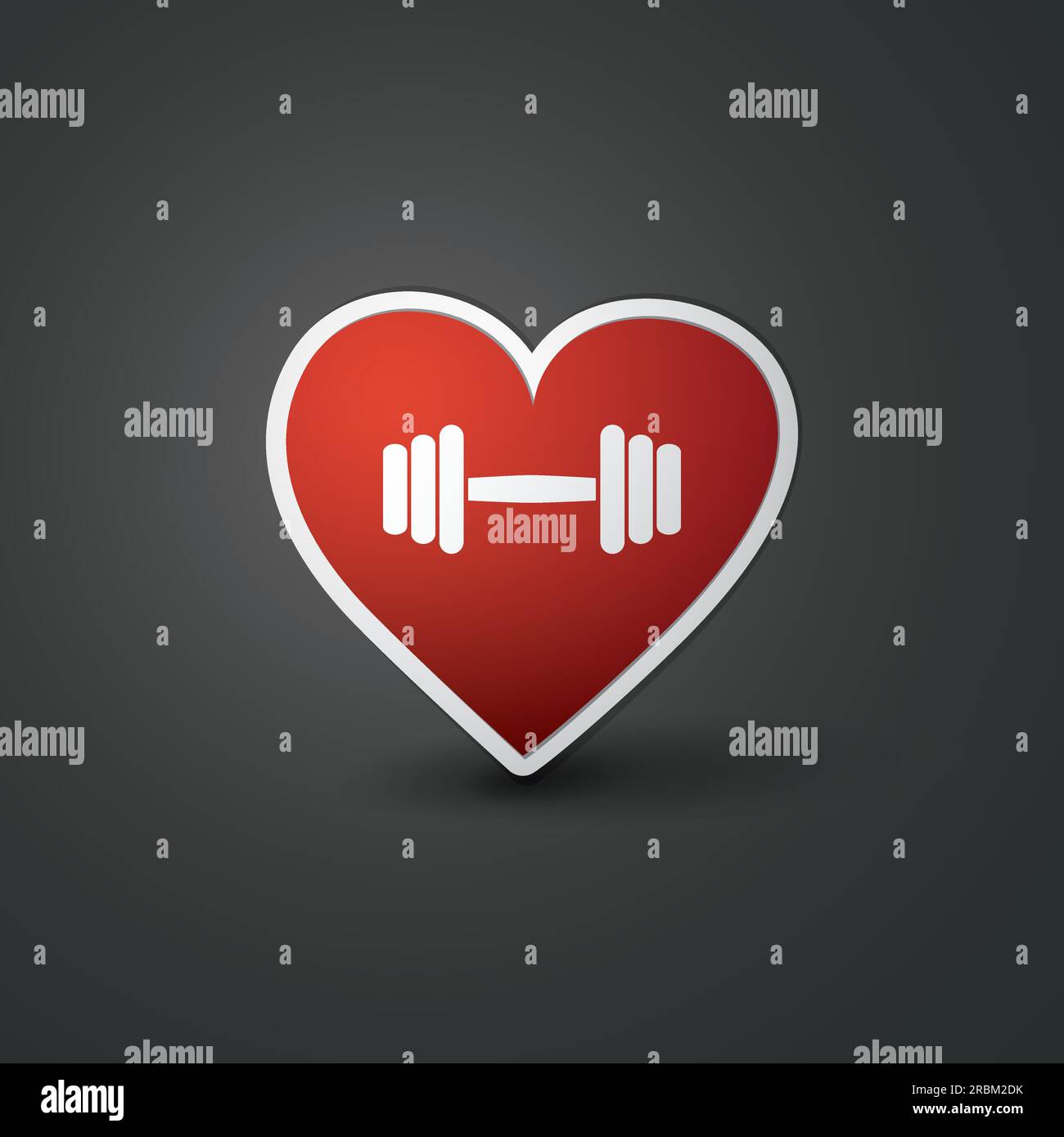 I Love Sports Workout Sign Design with Barbell Stock Vector Image