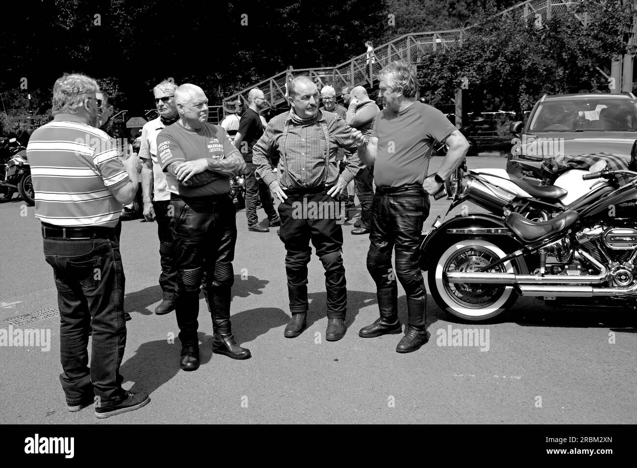 Bikers at the Boat Inn, Jackfield. PICTURE BY DAVE BAGNALL Stock Photo