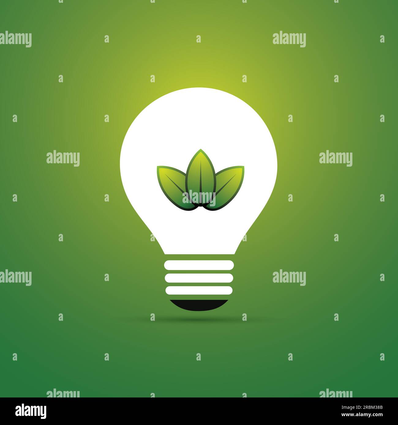 Green Eco Energy Concept Icon - Leaves Inside a Light Bulb Stock Vector ...