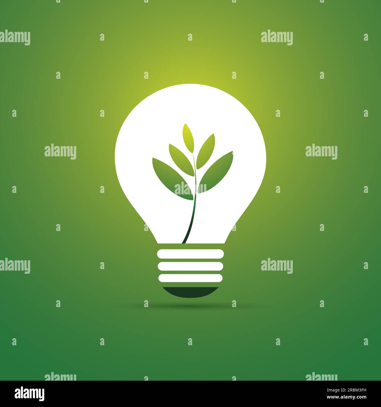 Green Eco Energy Concept Icon - Plant Inside a Light Bulb Stock Vector ...