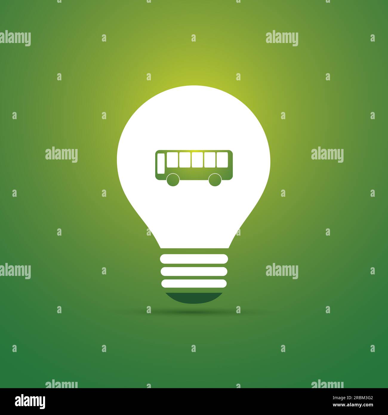 Green Eco Energy Concept Icon - Electric Bus - Public Transportation Stock Vector