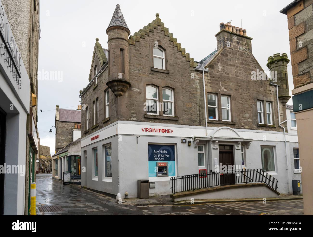 The premises of Virgin Money in Commercial Street in Lerwick, Shetland. Stock Photo