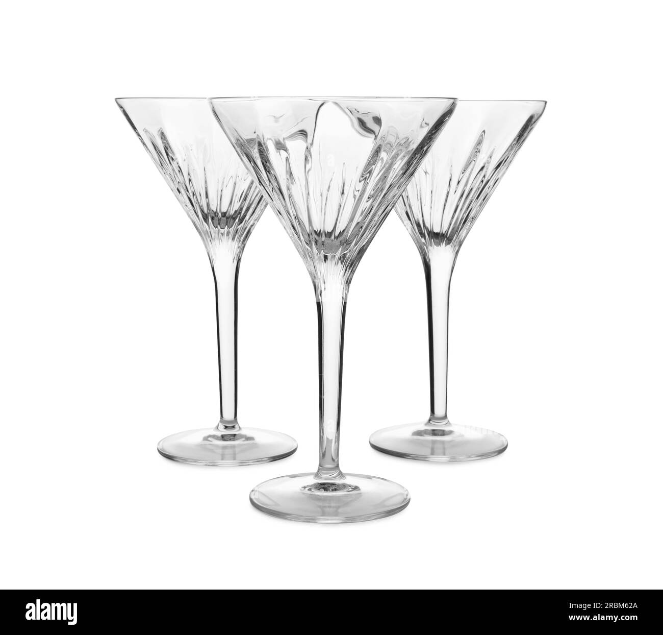 Elegant clean empty martini glasses isolated on white Stock Photo Alamy