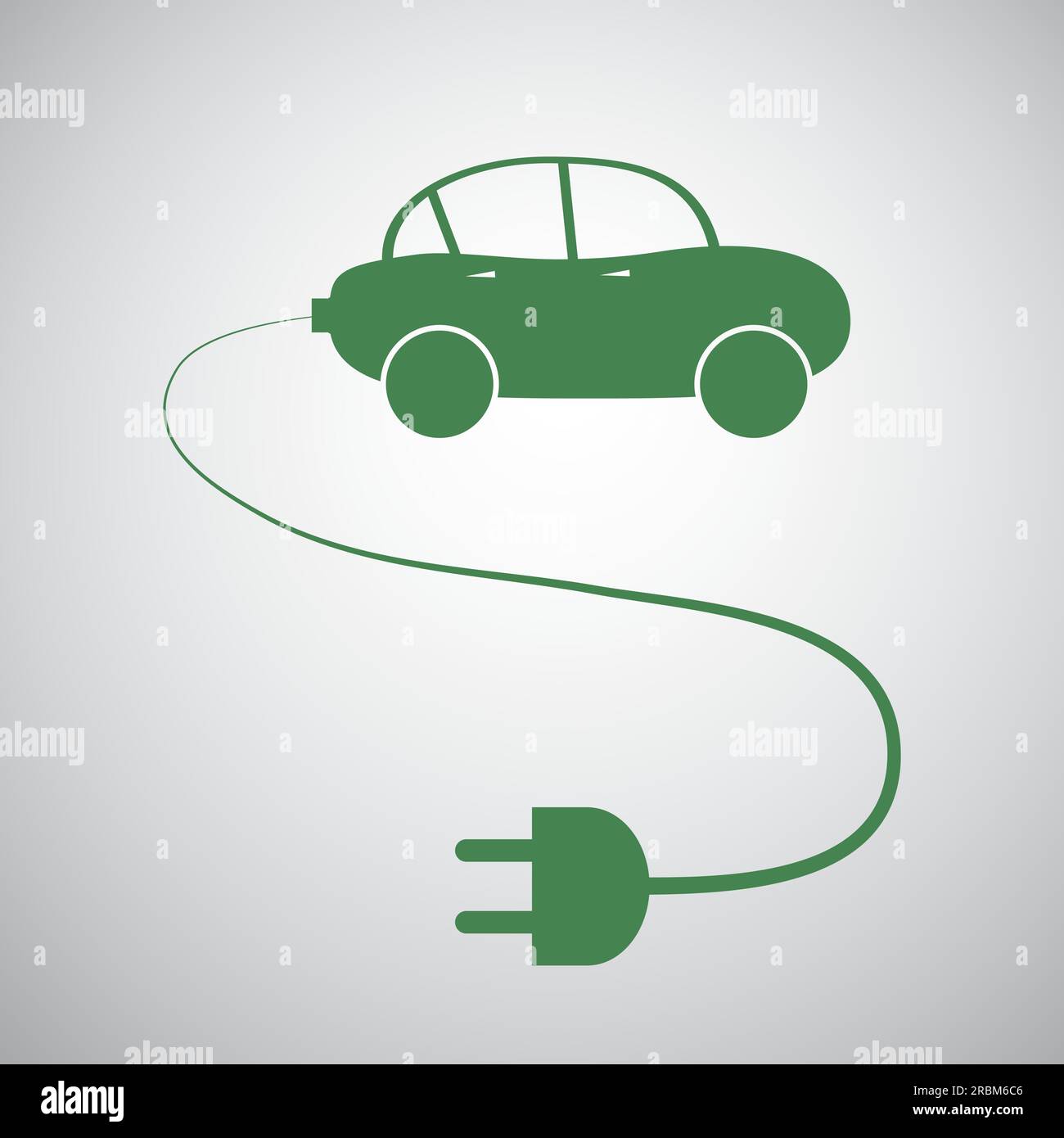Electric Vehicle - Eco Friendly Car Icon Design Template Stock Vector
