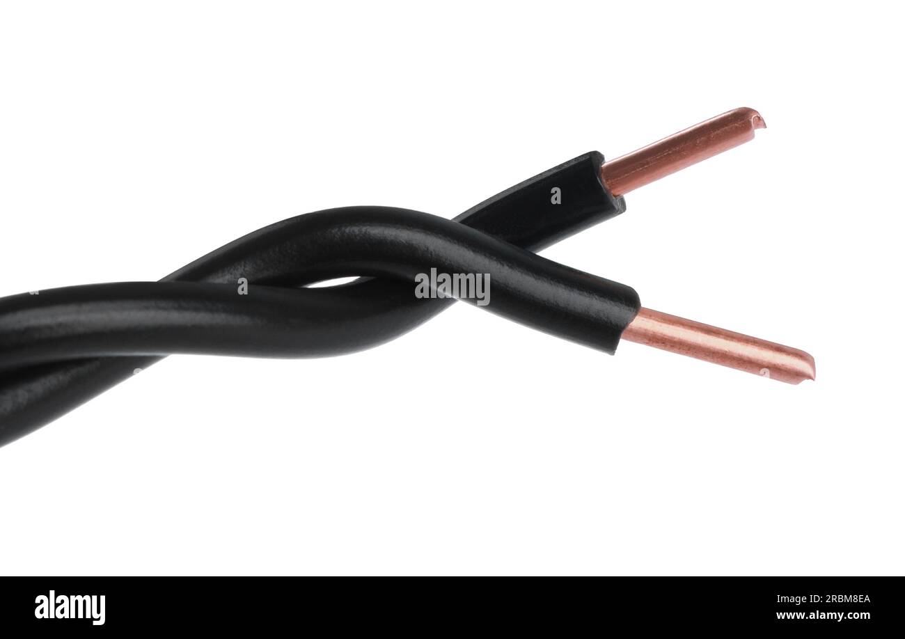 New black electrical wires on white background Stock Photo Alamy
