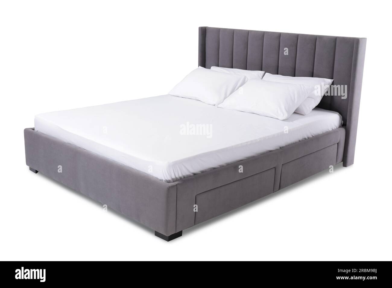 Comfortable cushions on bed Cut Out Stock Images & Pictures - Alamy