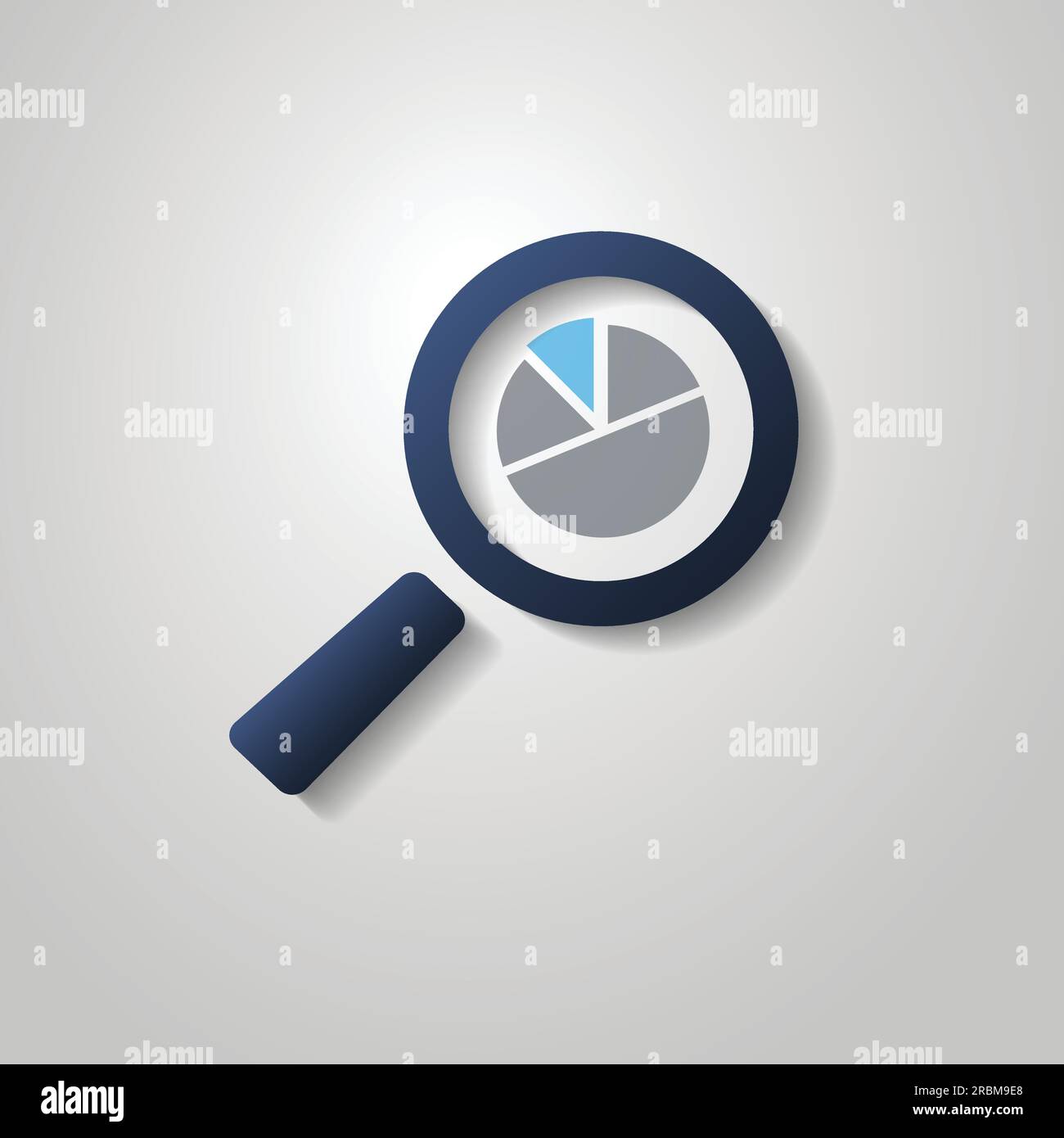 Business Analysis Symbol with Magnifying Glass Icon and Pie Chart Stock ...