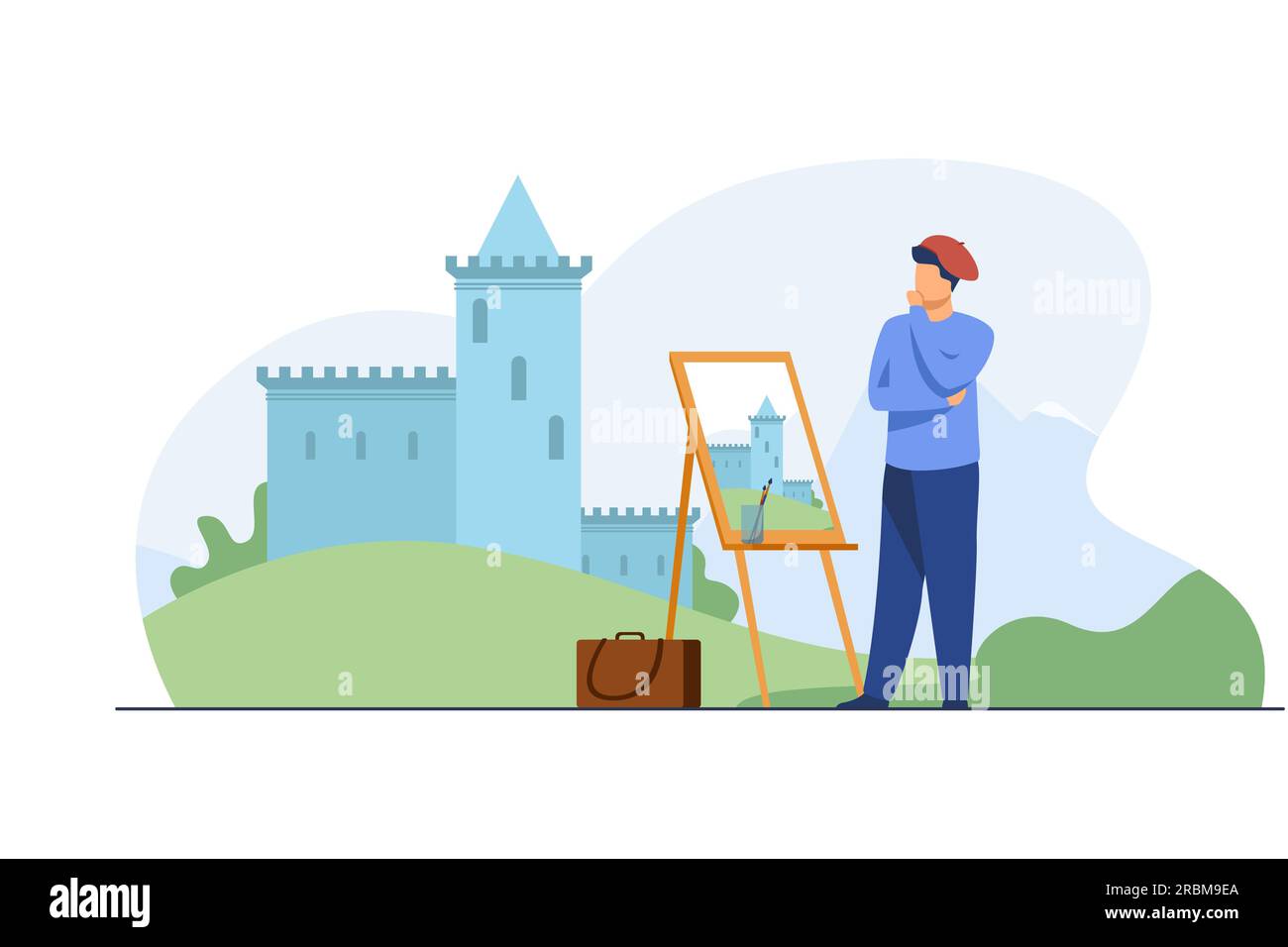 Creative artist painting castle Stock Vector Image & Art - Alamy