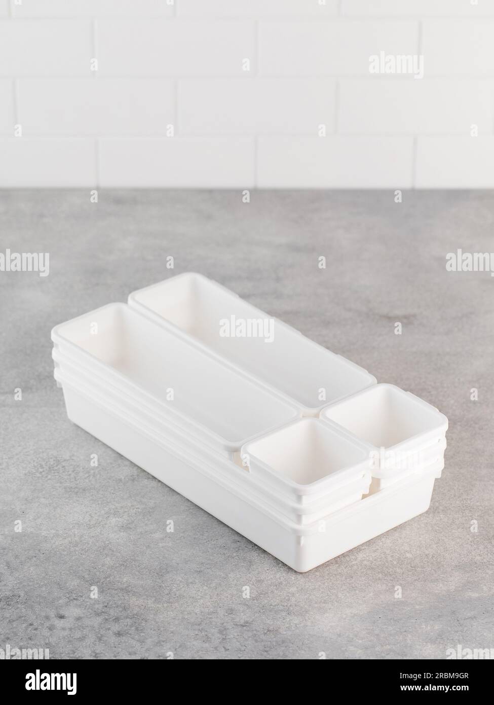 A set of plastic containers, boxes for convenient storage inside a