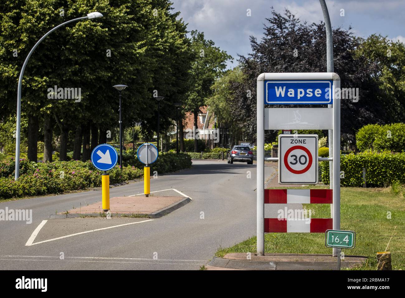 WAPSE - Place name sign of Wapse in the municipality of Westerveld, where a wolf was shot dead after it had injured a sheep farmer. The sheep farmer tried to chase the wolf away after discovering it had killed some of his sheep. ANP VINCENT JANNINK netherlands out - belgium out Stock Photo