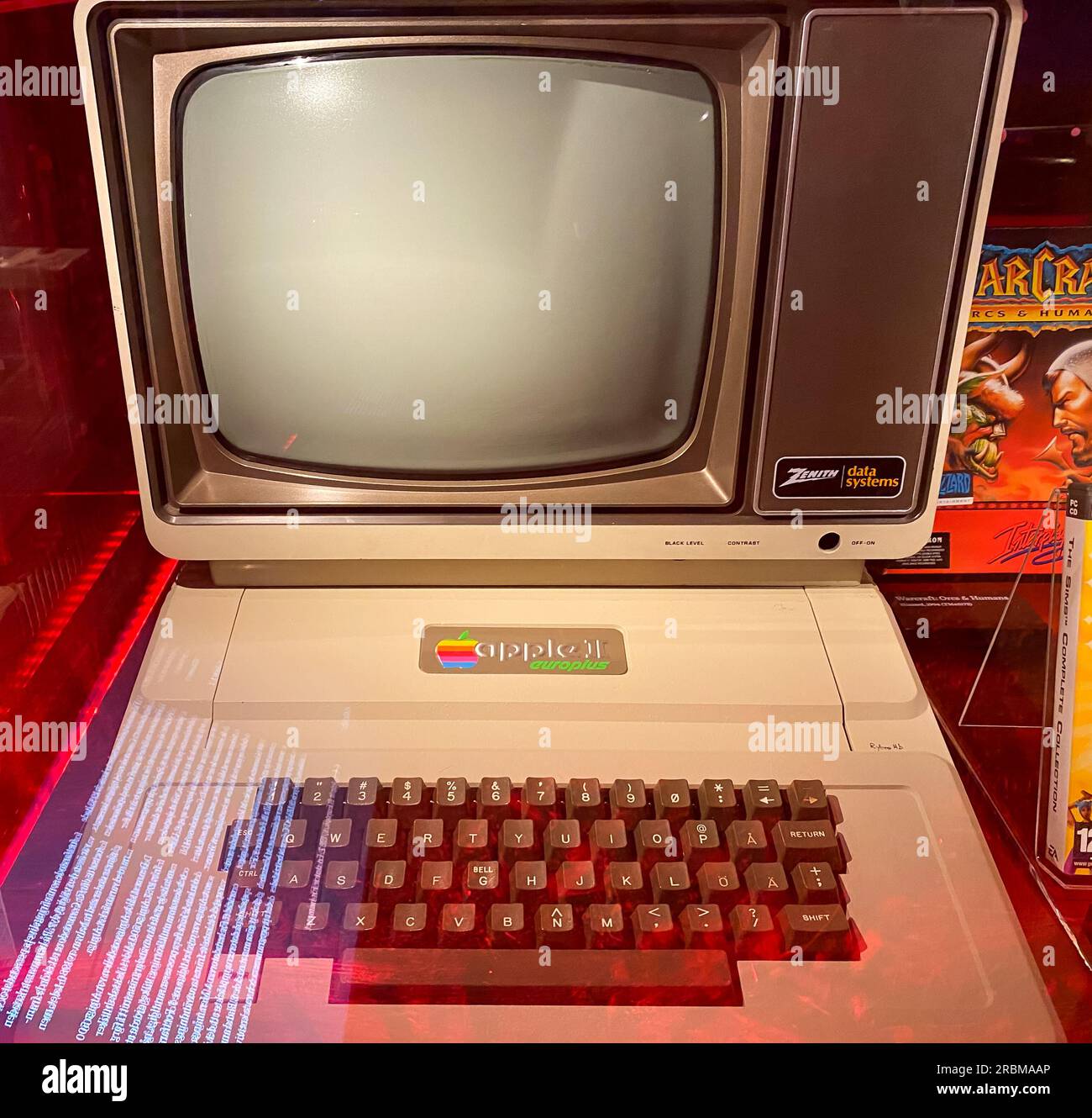 Stockholm, Sweden - June 11, 2023 -First computer Apple 2 in Teknicka museum. Stock Photo