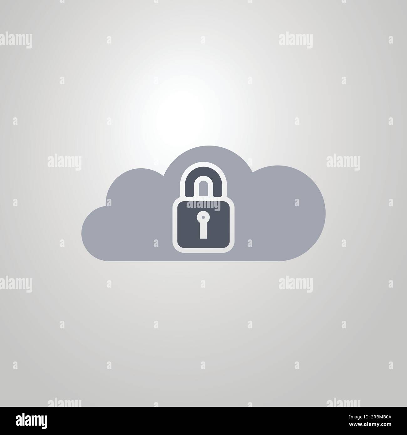 Cloud Computing Concept Design with Padlock Icon Stock Vector