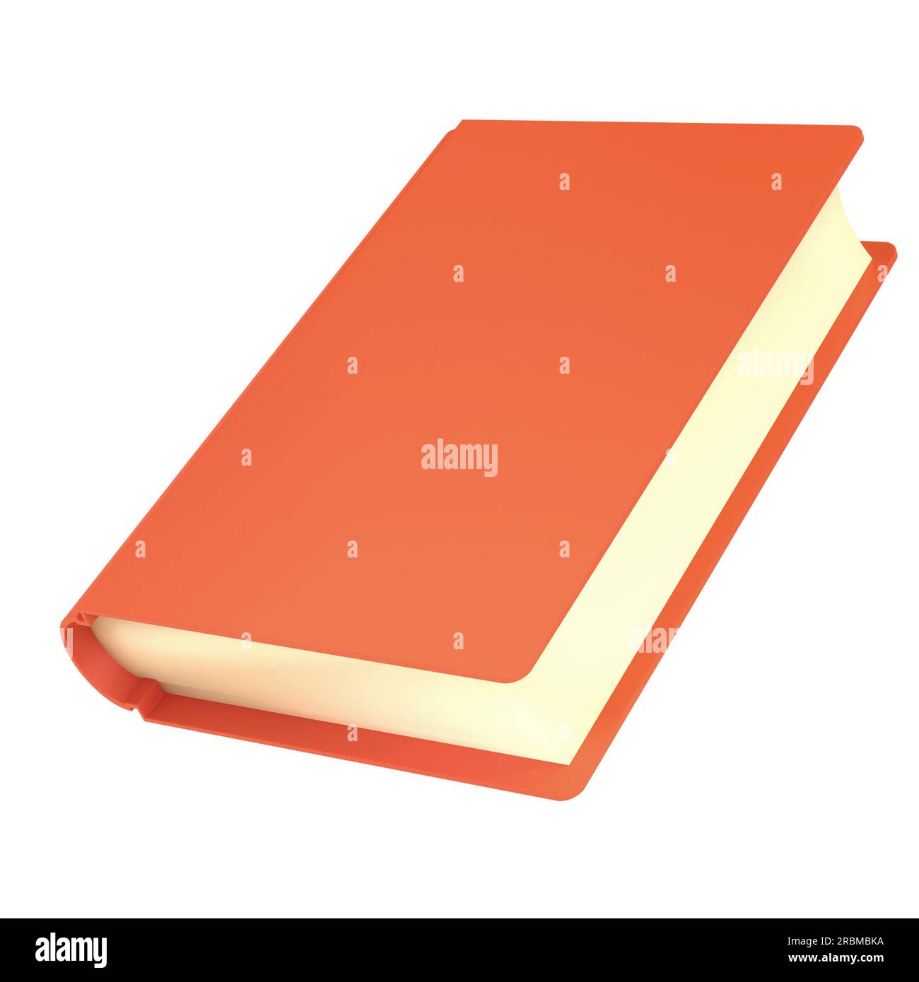 3d red cute empty notepad book stationery for school isolated