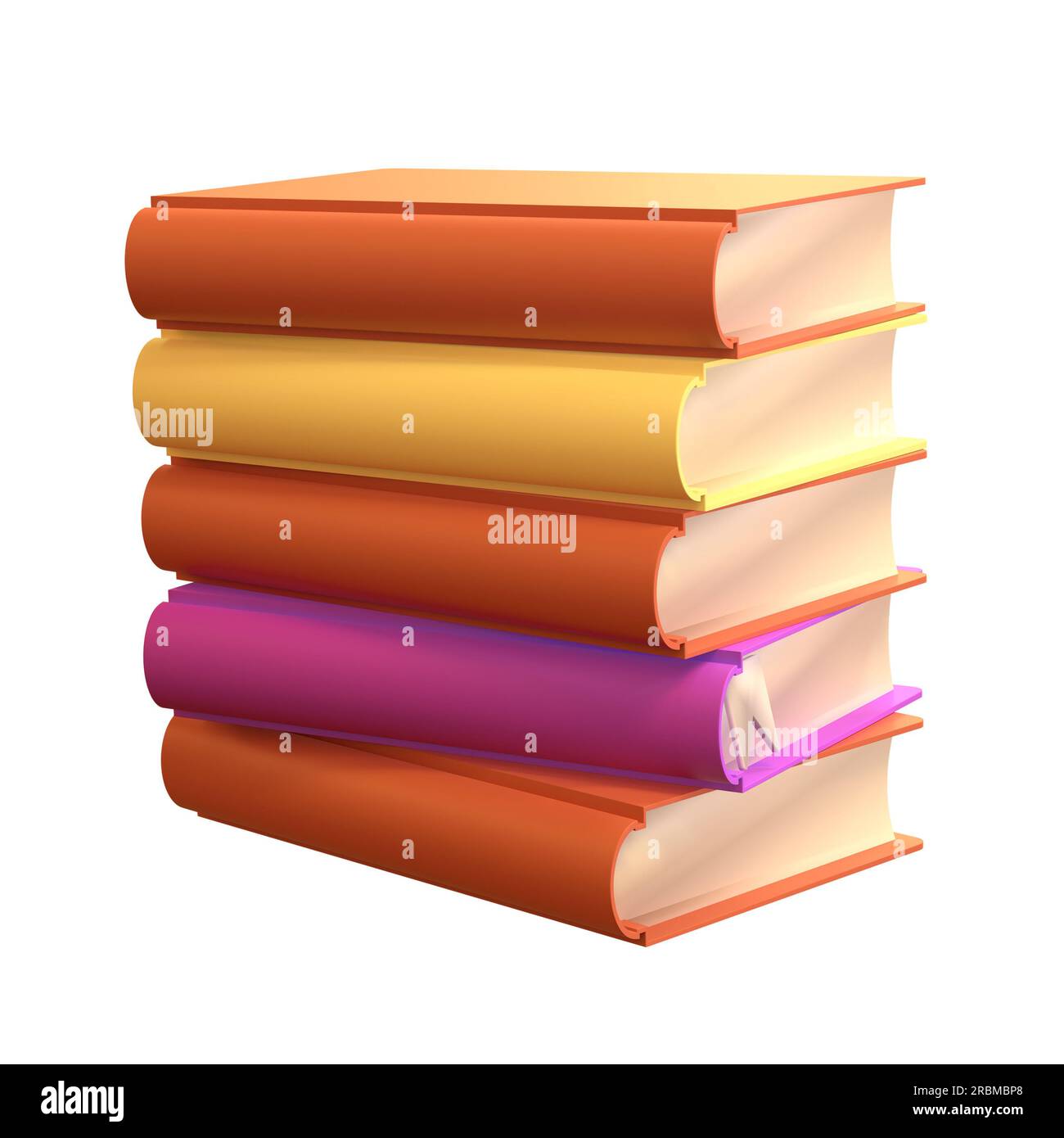 3D Stack of Closed Books Icon Isolated with clipping path. Render ...