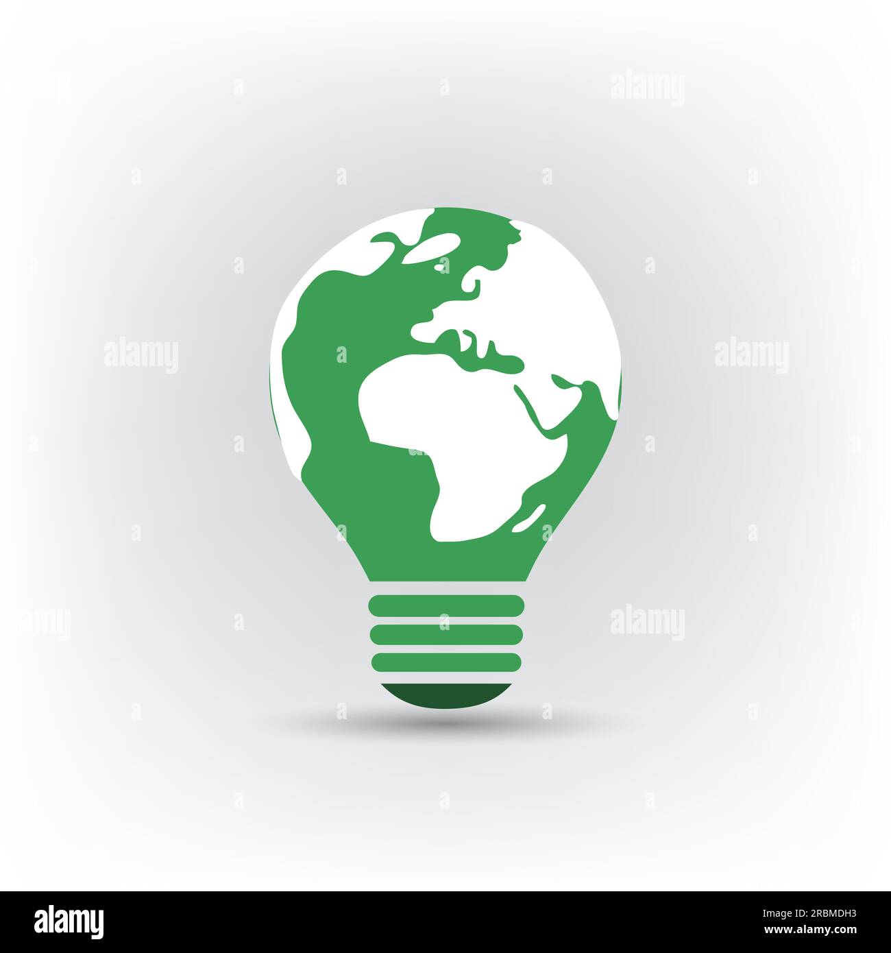 Bulb Design With Earth Globe, World Map Eco Friendly Electricity