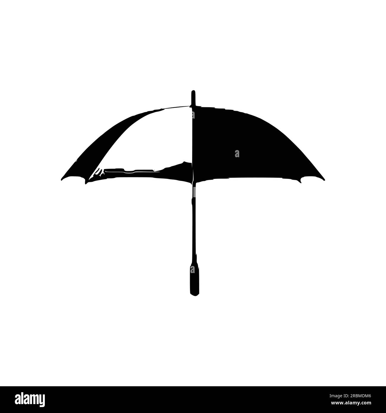Umbrella silhouette , Black umbrella isolated on white background Stock