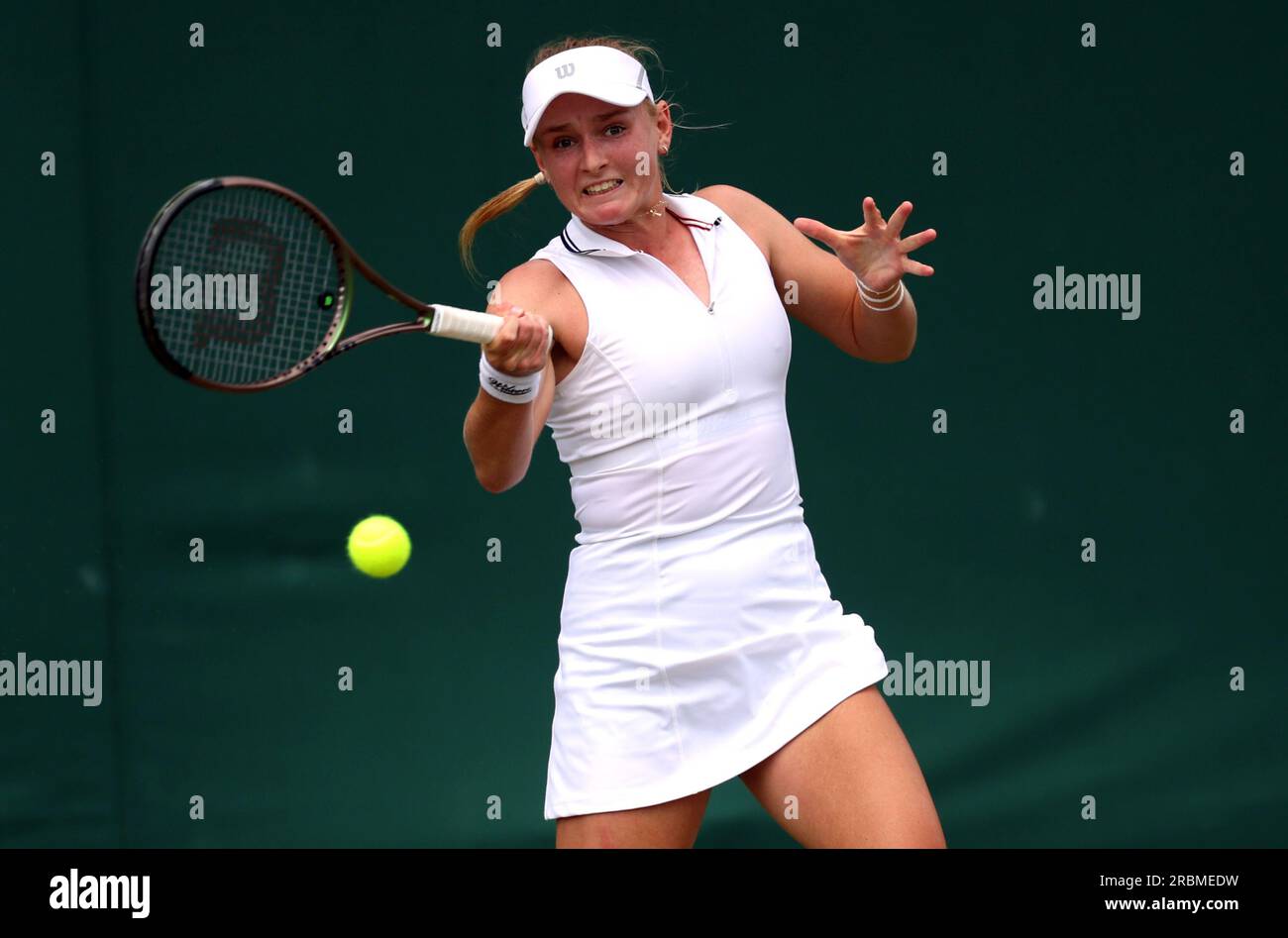 Taylah Preston in action during her girls singles match on day eight of